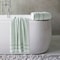 Hastings Home 2-piece Luxury Cotton Towel Set, Bath Sheet Made from 100% Zero Twist Cotton, (Seafoam/Black) 912401MNM - alternate 2